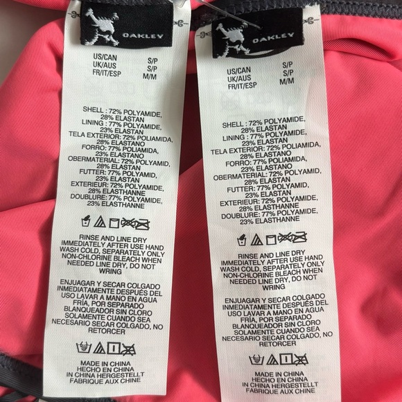 Oakley O-Laser Cut Triangle Brazilian 2 Piece Top Bottom Bikini Set Gray Small - Picture 12 of 17